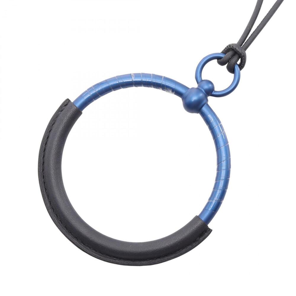 HERMES Black Leather Necklace